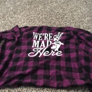 Alice in wonderland plaid shirt